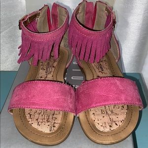 Pink fringe sandal